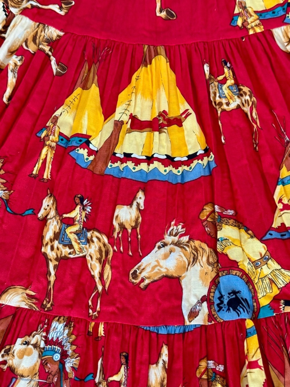 Vintage 1980s Sedona Stitchery Prairie Skirt – Western Print One Size VERY RARE - Picture 5 of 14